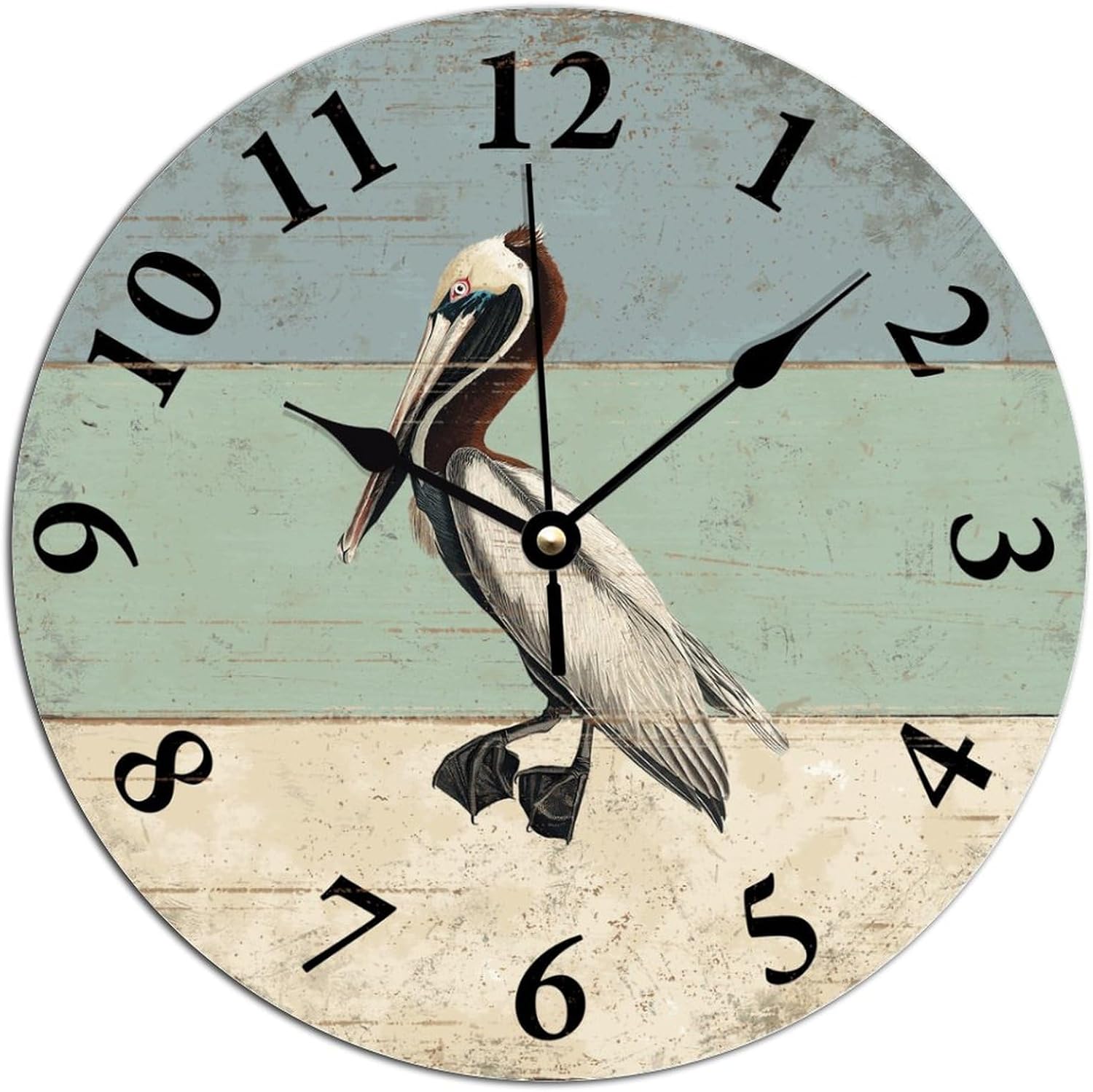 Rustic Barn Wood Western Wall Clock Country Flying Wild Duck Chic Style
