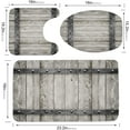 thumbnail image 1 of Rustic Barn Wooden Door Bathroom Rug Set 3 Piece Farmhouse Wood Western Country Bath Contour Mat Toilet Lid Cover U Shaped, 1 of 5