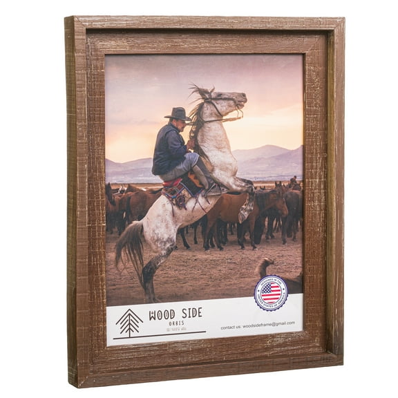 Rustic Barnwood Picture Frames 16x20 - Natural Reclaimed Wood Wall Hanging - Handcrafted Vintage Distressed, 1 3/4" Frame Width