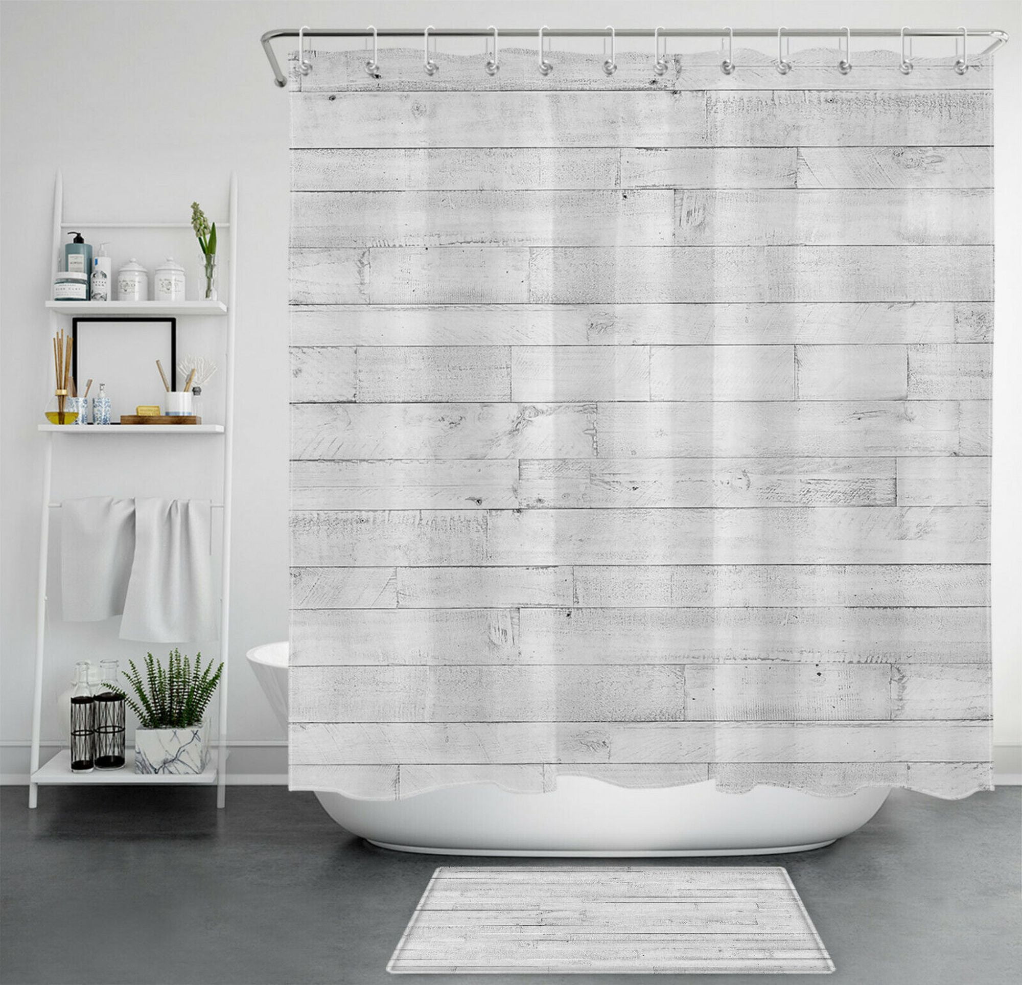 Rustic Barnwood Shower Curtain - Farmhouse Bathroom Decor with Vintage ...