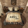 thumbnail image 1 of Rustic Bass Fish Queen Comforter Set With Sheets 7 Piece Country Camo Fishing Bedding Set Woodland Camouflage Lake Fish Bed In A Bag Teen Men Retro Farmhouse Cabin Bed Set, 1 of 6