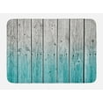 thumbnail image 1 of Rustic Bath Mat, Wood Panels Background with Digital Tones Effect Country House Art Image, Non-Slip Plush Mat Bathroom Kitchen Laundry Room Decor, 29.5 X 17.5 Inches, Pale Blue and Grey, Ambesonne, 1 of 2