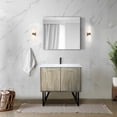 thumbnail image 1 of Rustic Bath Vanity 36" W X 20" D Featuring Cultured Marble Top And Rose Gold Faucet - Soft Close Storage Architecture, Scratch- Surface, Plentiful Solutions Made Achievable 36"w 20"d With &, 1 of 2