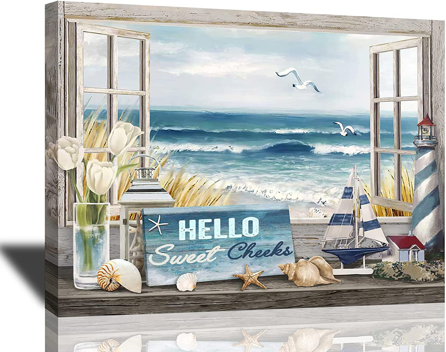 Busyhead Ocean Coastal 16"x12" Framed Painting Canvas Art Prints