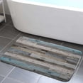 thumbnail image 1 of Rustic Bathroom Mat, Blue Grey Wood Barn Door Bathroom Rug, Wooden bath mats for bathroom non slip for Kitchen Bedroom Indoor decor 17x29in, 1 of 1