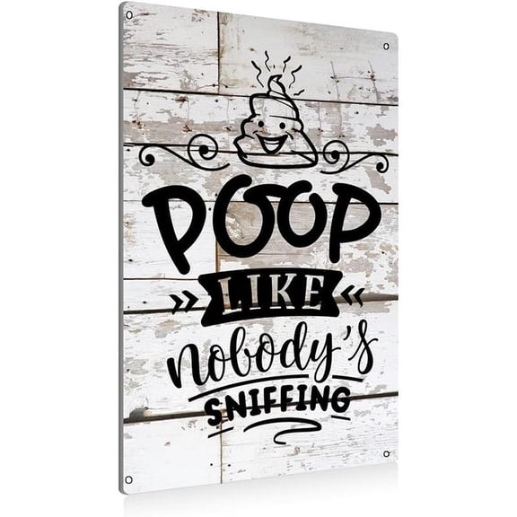 Rustic Bathroom Sign Funny Metal Tin Sign Wall Decor - Farmhouse Bathroom Quote Saying Tin Sign for Toilet Restroom Home Decor Gifts Minimalist