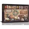 thumbnail image 1 of Rustic Bathroom Wall Art Farmhouse Bathroom Pictures Wall Decor Cotton Flowers Canvas Relax Soak Unwind Painting Prints Framed Artwork for Bathroom Laundry Room 12"x16", 1 of 6