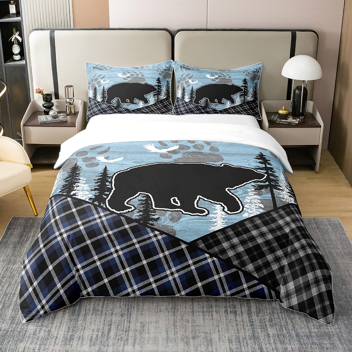 Rustic Bear Quilted Sofa Cover NCU0NXD1596