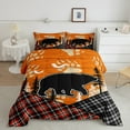 thumbnail image 1 of Rustic Bear Bedding Set Checkered Buffalo Plaid Quilt for Kids Adult Teens,Woodland Wildlife Comforter&nbsp;Set Twin Animal Paw Print Red Black Lattice Grid Patchwork Duvet Insert,Farmhouse Decor, 1 of 5