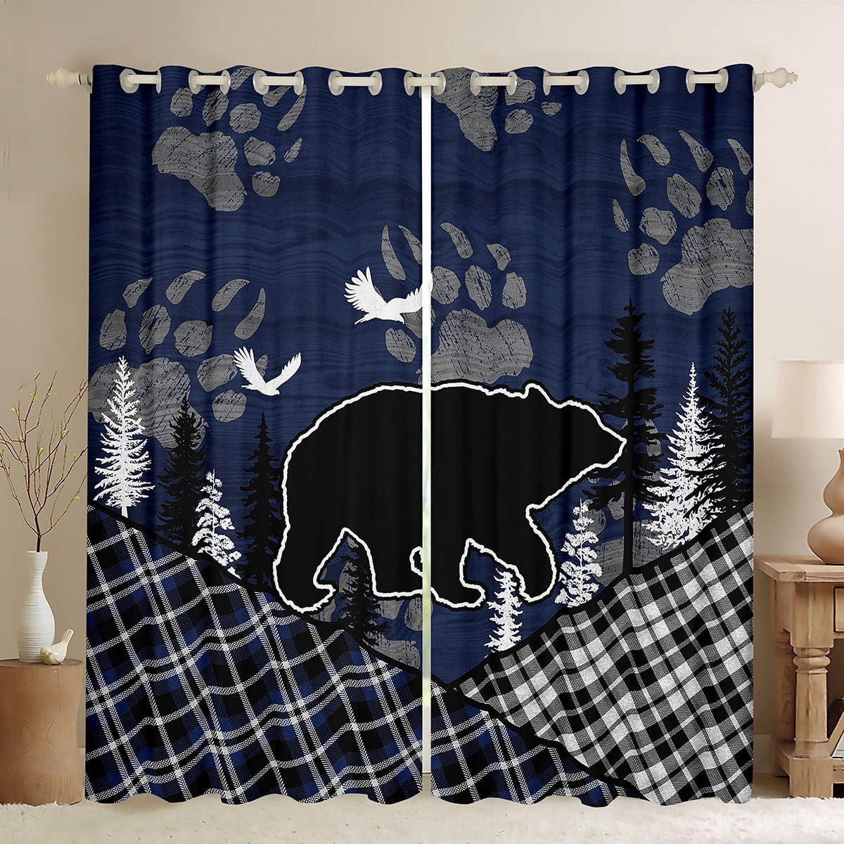 Bear Haven Quilted Curtains NCU0DDK1941