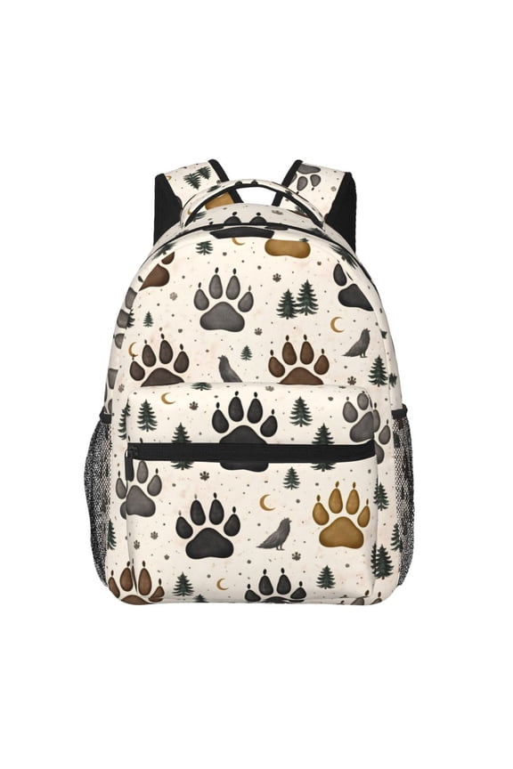 Rustic Bear Paw Backpack Lightweight Rucksack Travel Bag for Men and Women