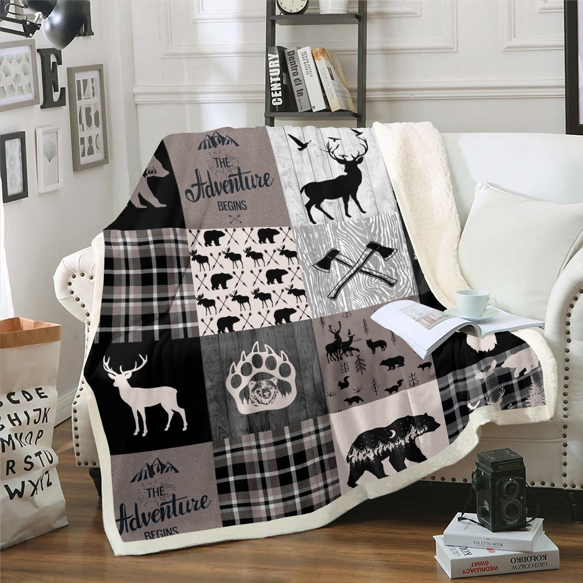 checkered plush throw | hot pink main image 1