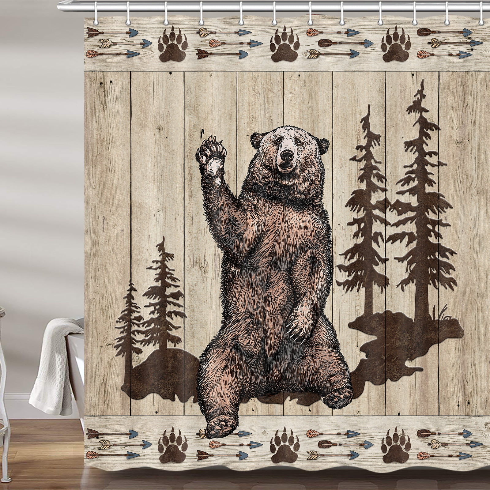 Shower curtains rustic discount