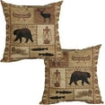 thumbnail image 1 of Rustic Bear Throw Pillow Cover 2 Pcs Western Animal Moose Deer Pillows Case 18x18 Inch Wildlife Cabin Linen Pillow Covers for Outdoor Bedroom Decor, 1 of 1