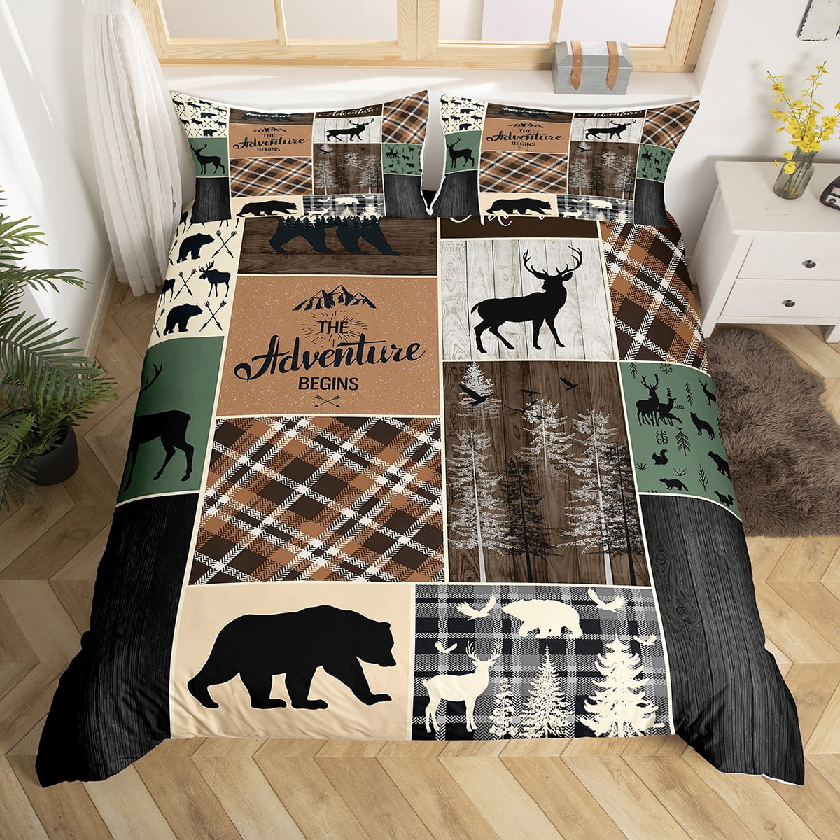 Rustic Bear Quilted Sofa Cover NCU0NTD1618
