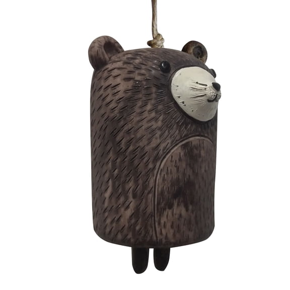 Rustic Bear Wind Chimes for Outside Garden Yard Patio Hanging Decor,Boho Handmade Metal Bear Wind Chime for Garden Outdoor Home Wall Art,Beautiful Garden Gift for Bear Lovers Mom Grandma Her