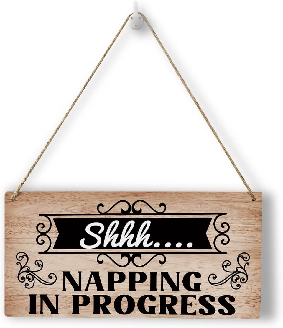 Rustic Bedroom Wood Wall Art Wall Hanging Decor Funny Baby Sleeping ...
