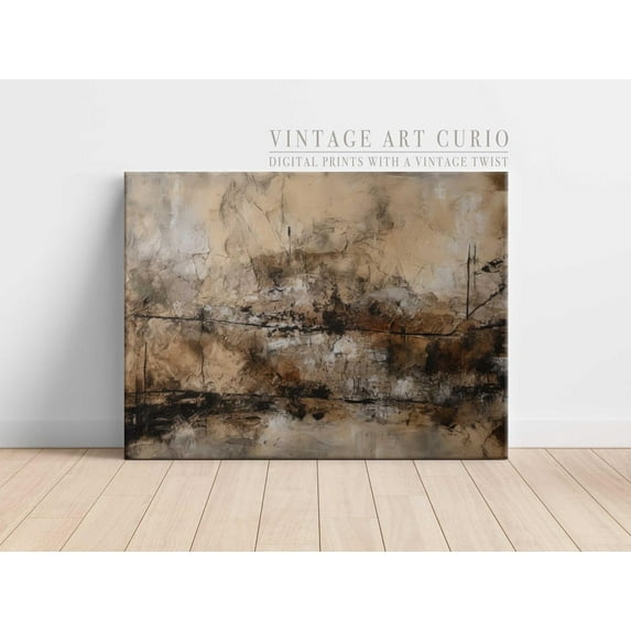 Rustic Beige Abstract Art Print, Farmhouse Wabi,Sabi Decor Home Decor #2710, 16x24 UNFRAMED