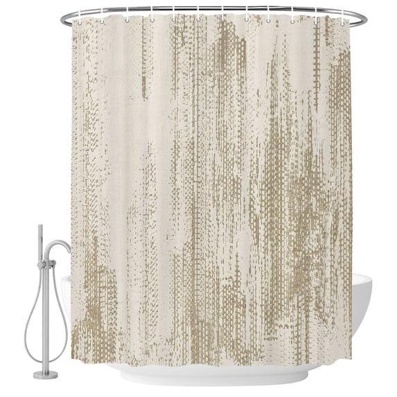 Rustic Beige Texture Shower Curtain for Bathroom, Farmhouse Distressed ...