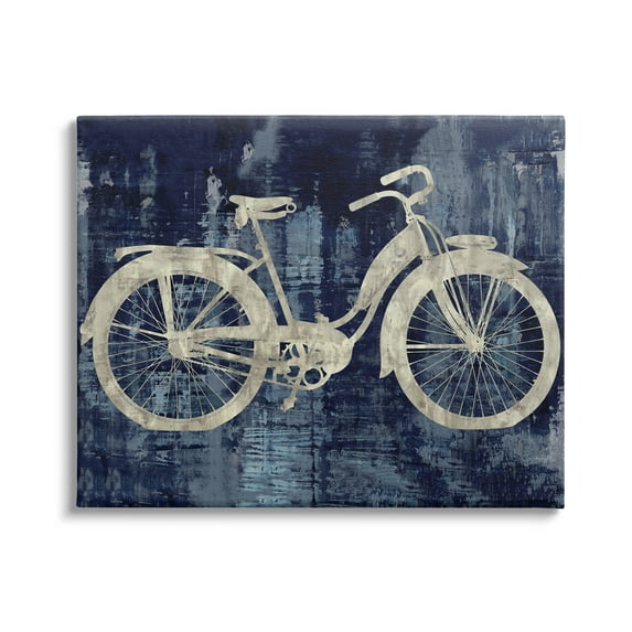 Rustic Bicycle Brushed Silhouette Transportation Graphic Art Gallery Wrapped Canvas Print Wall Art