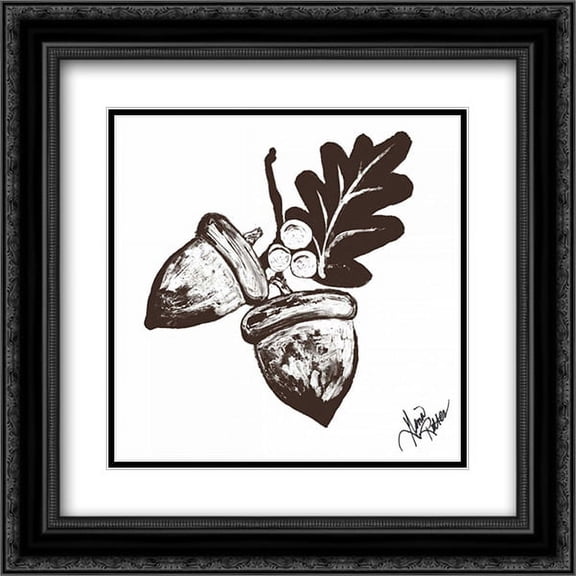 Rustic Birch Trail Accent III 2x Matted 20x20 Black Ornate Framed Art Print by Ritter, Gina