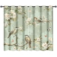 thumbnail image 1 of Rustic Birds Curtains For Living Room Bedroom Vintage Spring William Morris Floral Watercolor Tropical Modern Green Thermal Insulation Curtains 42"W x 90"L (Pack of 2), 1 of 6