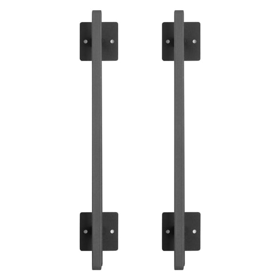 Rustic Black Barn Door Handles (Set of 4) - 12.6 Inch Carbon Steel Pulls for Sliding Doors & Farmhouse Decor