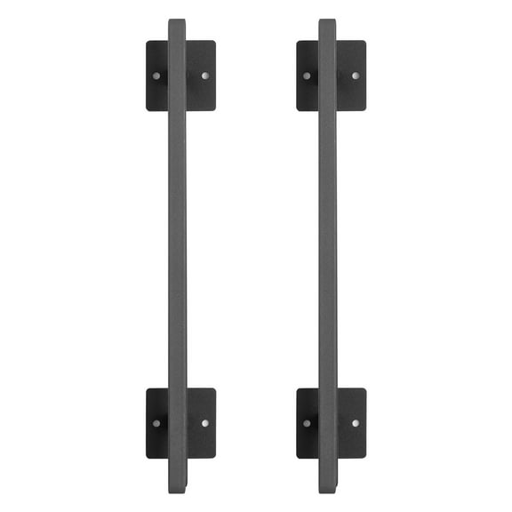 Rustic Black Barn Door Handles (Set of 4) - 12.6 Inch Carbon Steel Pulls for Sliding Doors & Farmhouse Decor