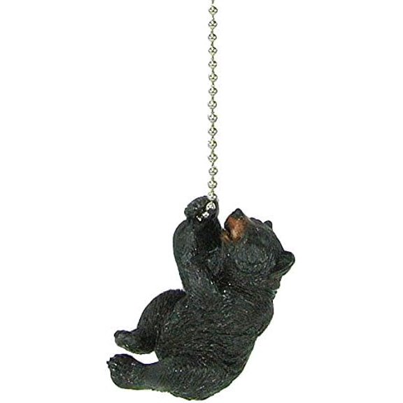 Rustic Black Bear climbing Ceiling Fan Pull chain extender - Lodge Decor