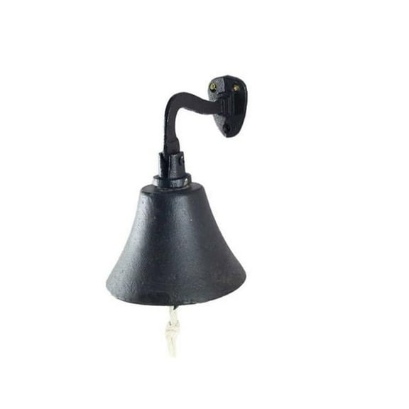 Rustic Black Cast Iron Hanging Ships Bell, 6 in.