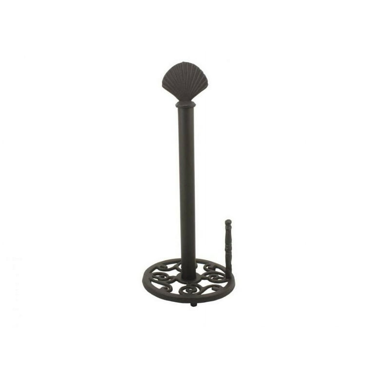 Handcrafted Cast Iron Rustic Black Cast Iron Seashell Paper Towel Holder 16 Walmart