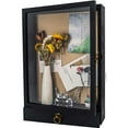 thumbnail image 1 of Rustic Black Wooden Shadow Box Frame with Drawer and Soft Line Back, 1 of 6