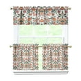 thumbnail image 1 of Rustic Blooming Curtains 24 Inch - 3 Panel Bohemian Country Farmhouse Set with Vintage Floral Print, Rod Pocket Kitchen, 1 of 6