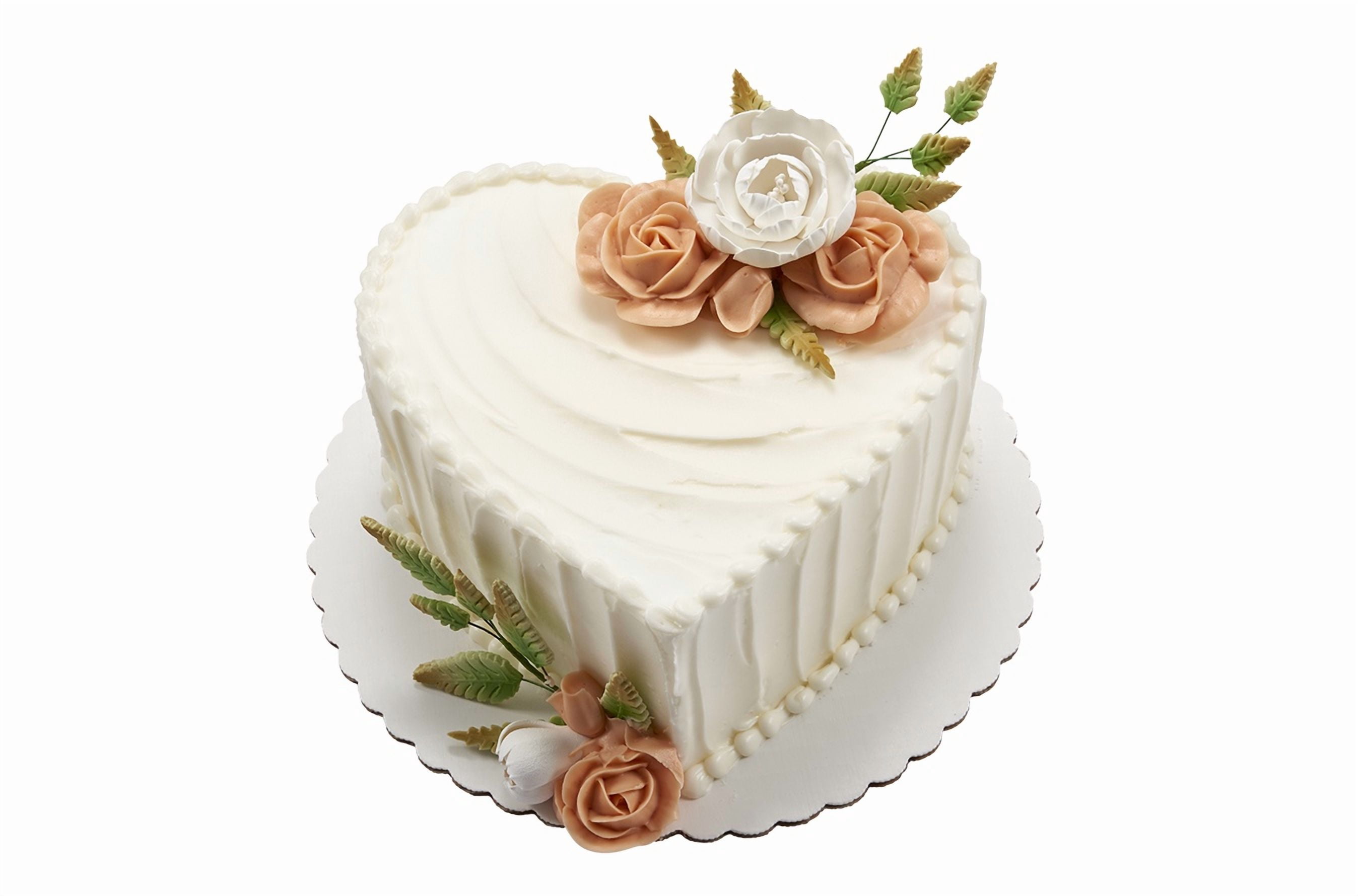 Rustic Blooms Heart Cake