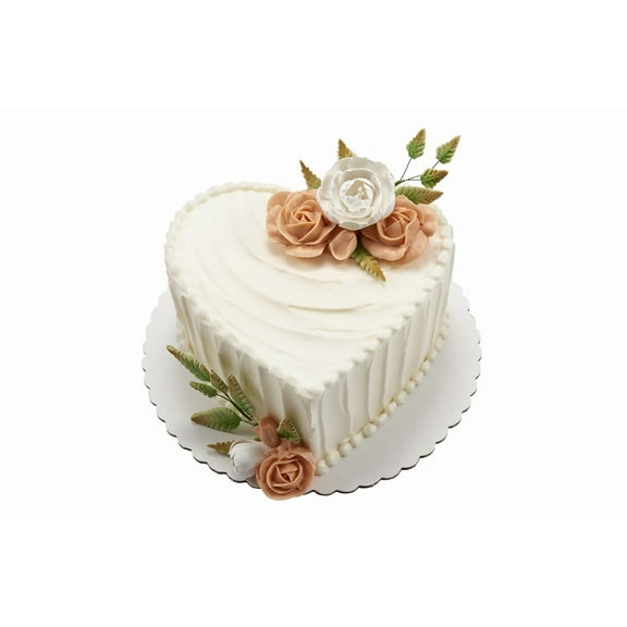 Rustic Blooms Heart Cake