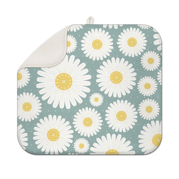 Rustic Blossom Dish Drying Pad Super Absorbent Foldable Counter Protector
