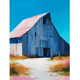 thumbnail image 1 of Rustic Blue Barn Canvas Print Wall Art for Living Room Bedroom Kitchen Farmhouse Office, 1 of 8