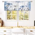 thumbnail image 1 of Rustic Blue Daisy Floral Curtain Valance for Window Treatments Farmhouse Flower Rod Pocket Kitchen Treatment Butterfly Country Drapes for Bathroom Bedroom Living Room 1 Panel (52x18 Inch), 1 of 5