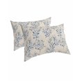 thumbnail image 1 of Rustic Blue Leaves Pillow Covers Standard Size 2 Pack, Farmhouse Botanical Beige Soft Bed Throw Pillowcases Breathable Cooling Long Lumbar Body Pillow Sham Cover for Bed Sofa 20''x26'', 1 of 7