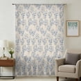 thumbnail image 1 of Rustic Blue Leaves Sheer Curtains 72 Inches Long, Farmhouse Botanical Beige Light Filering Curtains, Breathable Simi Curtain Privacy Drapes for Living Room Bedroom Lightweight Window Treatment, 1 of 9