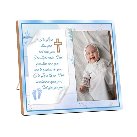 Rustic Blue Picture Frame for Baby Photos 9.8" x 7.8" 1 Pack