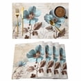 thumbnail image 1 of Rustic Blue Placemats Set of 2, Broccoli Flower Leaf Farmhouse Vintage Brown Non-Slip Place Mats Washable Table Mats for Kitchen Dining Table Decorations Indoor/Outdoor, 1 of 9