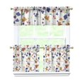 thumbnail image 1 of Rustic Bohemian Curtains 24 Inch Short - 3 Panel Wildflower Farmhouse Set with Vintage Floral Design, Rod Pocket Kitchen, 1 of 6