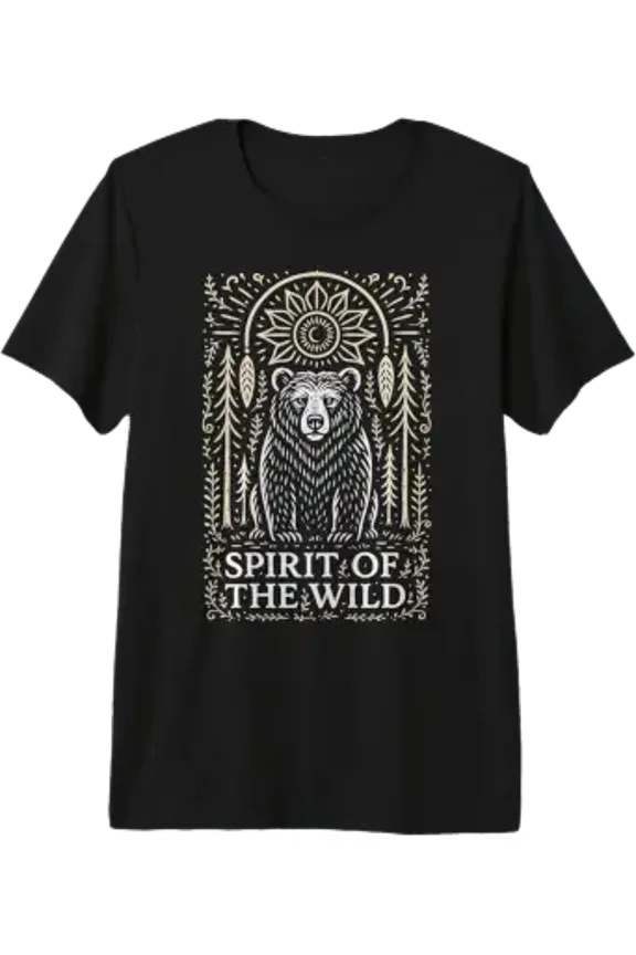 Rustic Boho Bear Spirit of The Wild Nature Art Design Tri-Blend T-Shirt