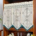 thumbnail image 1 of Rustic Boho Curtain Valance for Cafe Kitchen Window Handmade Crochet Curtain Tiers Farmhouse Room Divider, 1 of 6
