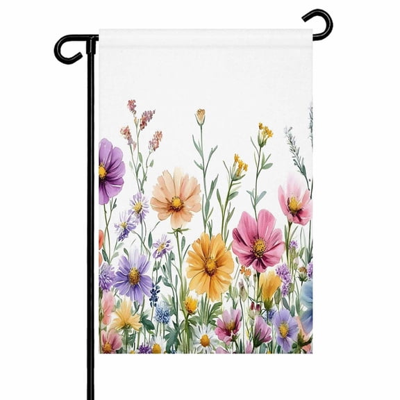 Rustic Boho Floral Garden Flags for Outside Colorful Wildflower Double Sided Yard Flags Outdoor House Decoration, Small 12X18 Inch,