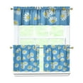 thumbnail image 1 of Rustic Boho Kitchen Curtains 24 Inch - 3 Panel Vintage Floral Set with Blooming Wildflowers, Farmhouse Rod Pocket Drapes, 1 of 5