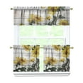 thumbnail image 1 of Rustic Boho Kitchen Curtains 24 Inch Short - 3 Panel Vintage Floral Set with Butterflies, Farmhouse Rod Pocket Window Treatment, 1 of 6