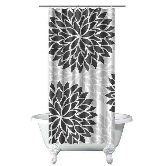 Rustic Boho Pattern Shower Curtain 36x72 Inches Quick-Dry Bathroom Curtain Polyester with Plastic Hooks for Tub