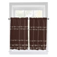 thumbnail image 1 of Rustic Botanical Bathroom Window Curtain, Japanese Herb on Brown Simple Art Light Filtering Coffee Kitchen Curtains, Bedroom Living Room Curtains 2 Panel 84"x54", 1 of 6
